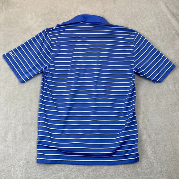 Nike Mens Golf Polo Shirt Small Striped Dri-Fit Pullover Activewear Casual Blue - Picture 12 of 12